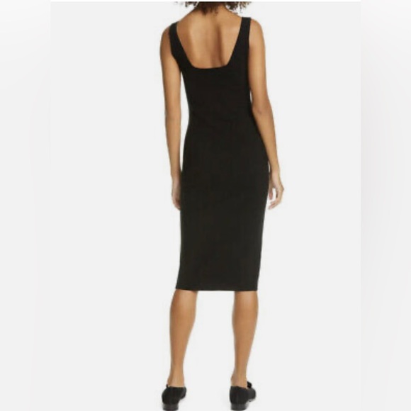 Vince black square neck midi dress (wool) - Picture 4 of 5